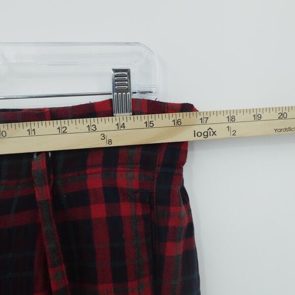 Free People Pants Womens 6 Red Tartan Plaid Here There Paper Bag Waist Goth - Picture 4 of 12